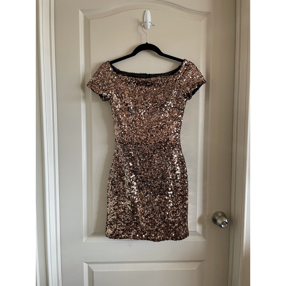 French Connection - gold sequined mini dress